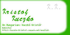 kristof kuczko business card